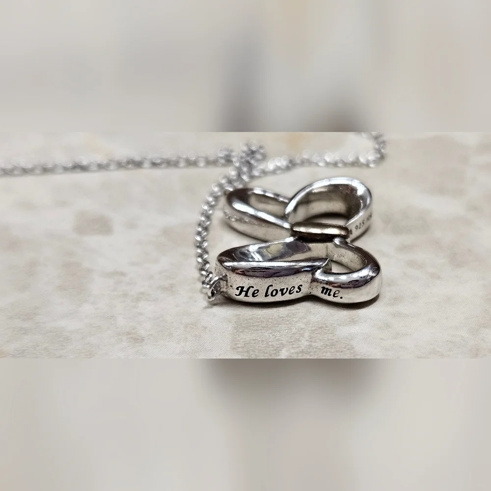 Minnie Mouse Bow Necklace sterling silver and 10k gold Womens